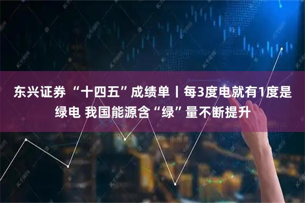 东兴证券 “十四五”成绩单丨每3度电就有1度是绿电 我国能源含“绿”量不断提升