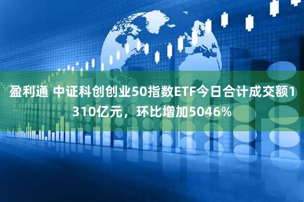 盈利通 中证科创创业50指数ETF今日合计成交额1310亿元，环比增加5046%