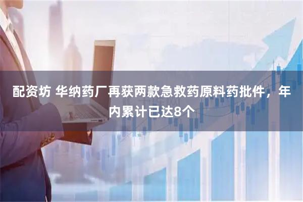 配资坊 华纳药厂再获两款急救药原料药批件，年内累计已达8个